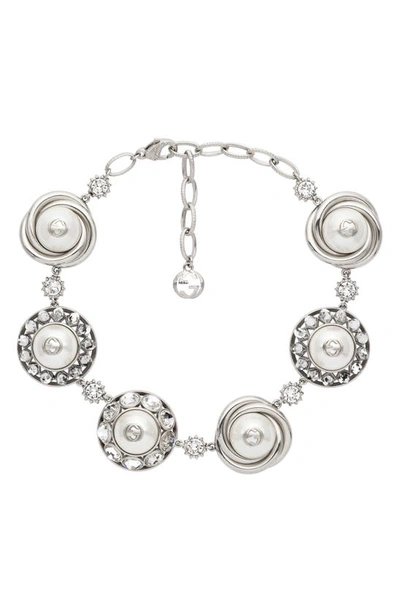 Gucci Interlocking-g Imitation Pearl & Cubic Zirconia Necklace In Undefined