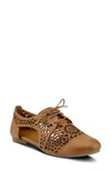 Spring Step Theone Cutout Derby Flat In Camel Leather