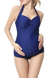 KIMI AND KAI DANA MATERNITY HALTER ONE-PIECE SWIMSUIT,962-15M906