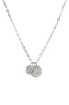 Ettika The Adventurer Double Rhodium Coin Women's Necklace In Silver