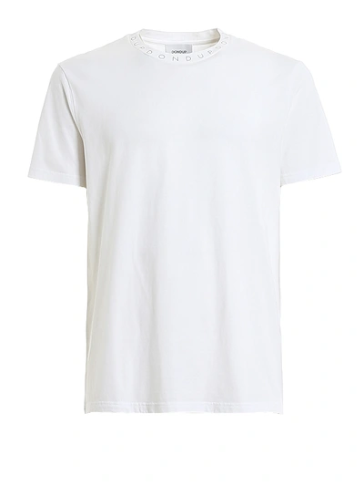 Dondup Branded Crewneck T-shirt In White