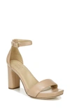 Naturalizer Joy Square Toe Ankle Strap Dress Sandals In Barely Nude Leather