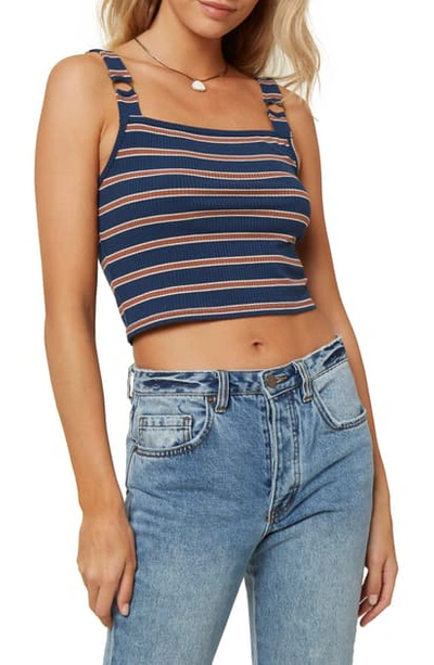 O'neill Mahoney Crop Rib Tank In Monaco Blue
