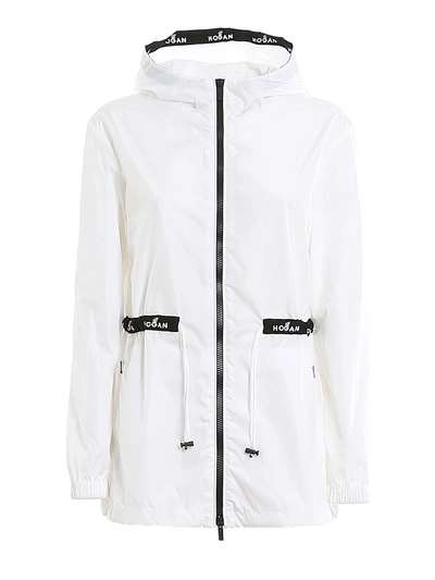 Hogan Water Repellent Windbreaker In White