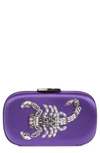 Giambattista Valli Zodiac Embellished Clutch In Purple Scorpio