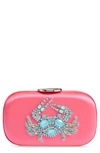 Giambattista Valli Zodiac Embellished Clutch In Pink Fluo Cancer