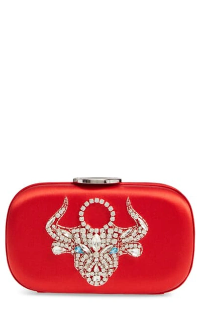 Giambattista Valli Zodiac Embellished Clutch In Rubino Taurus