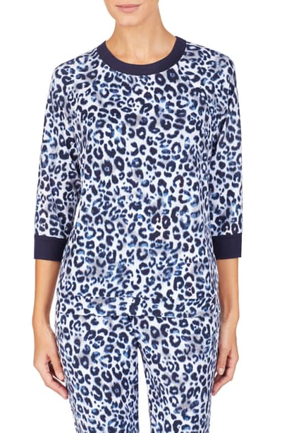 Room Service Crewneck Sweatshirt In White/ Grey/ Blue Animal