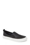 Sperry Crest Twin Gore Slip-on Sneaker In Black Leather
