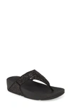 Fitflop Lulu Glitter Flip Flop In Black Glitter Faux Leather