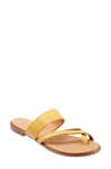 Bueno Jackson Toe Strap Slide Sandal In Yellow Leather