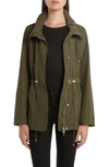 Moncler Ocre Drawstring Waist Short Jacket In 818 Green