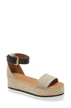 See By Chloé Glyn Platform Espadrille Sandal In Natural/ Nero