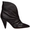 Isabel Marant Lasteen Ruched Leather Ankle Boots In Black
