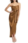 AFTER SIX BOW FRONT STRETCH SATIN GOWN,6828