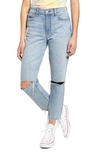 DAZE STRAIGHT UP RIPPED ANKLE SKINNY JEANS,D6100MTX-SOR