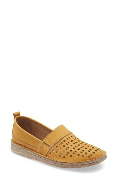 Josef Seibel Sofie 27 Flat In Yellow Leather