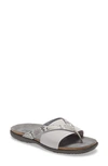 Naot Penelope Flip Flop In Grey Cobra Print Leather