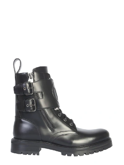 Balmain Bikerstiefel Mit Doppeltem Riemen In Black