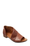 Bueno Tahiti Womens Leather Perforated Flat Sandals In Tan Leather