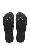 Havaianas 'slim Crystal Glamour' Flip Flop In Black