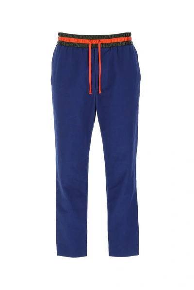 Gucci Cotton Trousers With  Band In Blue