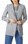 Court & Rowe Pinstripe One-button Blazer In Rich Black