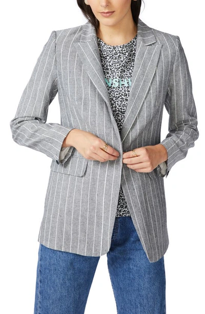 Court & Rowe Pinstripe One-button Blazer In Rich Black