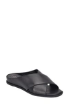 Evolve Odyssa Slide Sandal In Black Leather