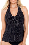Magicsuitr Magicsuit Gold Leaf Trish Underwire Tankini Top In Black/gold