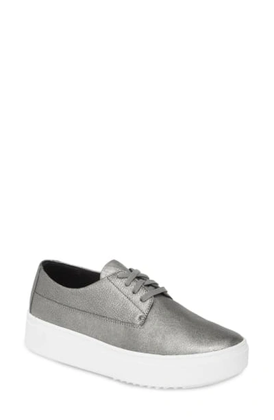 Eileen Fisher Prop Platform Sneaker In Silver Leather