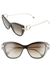 FERRAGAMO 55MM CAT EYE SUNGLASSES,SF928SL