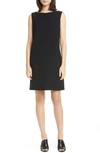 Eileen Fisher Short Sleeve Organic Cotton Shift Dress In Black