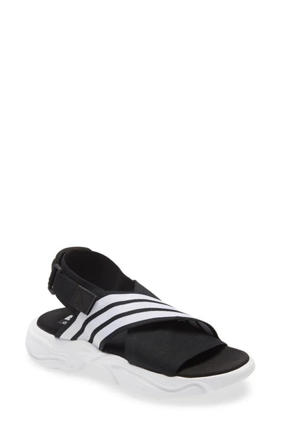 Adidas Originals Magmur Stretch Sport Sandals In Black/white/white