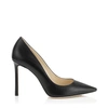 Jimmy Choo Black Suede And Patent Leather Pointed Toe Pumps In Black
