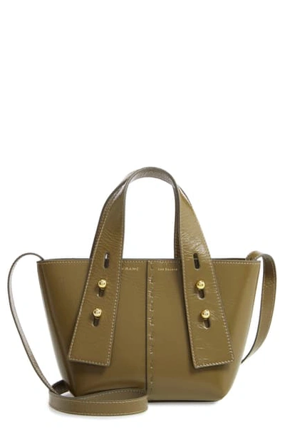 Frame Mini Les Second Leather Crossbody Bag In Olive