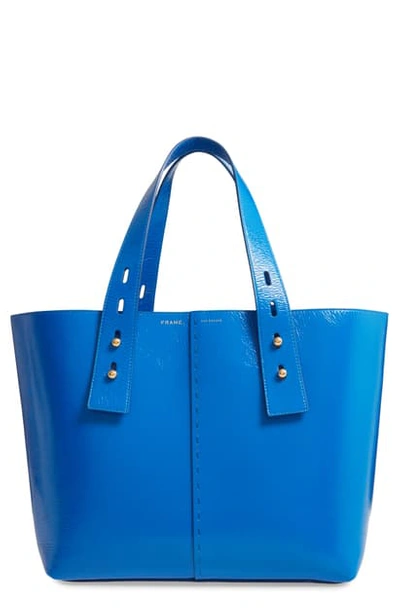 Frame Medium Les Second Calfskin Leather Tote In Sea