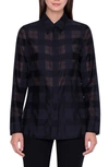 AKRIS TONAL CHECK COTTON & SILK SHIRT,614002098407