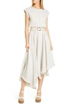 BRUNELLO CUCINELLI BRUNELLO CUCINELLO ASYMMETRICAL LINEN DRESS,MH117A4533-201