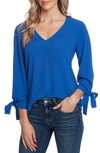 Cece Tie Sleeve Top In Moonlit