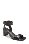 Calvin Klein Damita Ankle Strap Sandal In Black Faux Leather