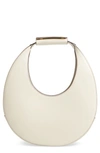 Staud Crescent-shaped Moon Mini Handbag In Cream