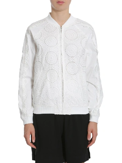 Opening Ceremony Anglaise Lace Bomber Jacket In White