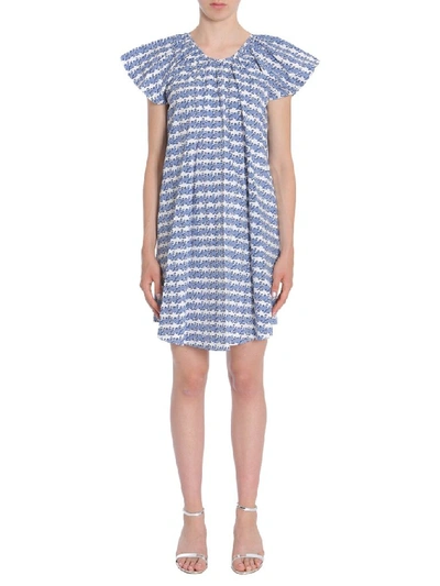 Opening Ceremony Printed Cotton Poplin Dress In Blue