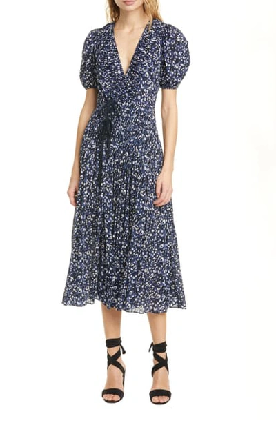 Ulla Johnson Kemala Floral Print Dress In Blue