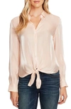 VINCE CAMUTO TIE FRONT IRIDESCENT BLOUSE,9120182