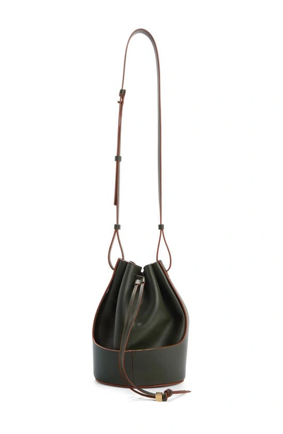 Loewe Medium Balloon Leather Bucket Bag In Black