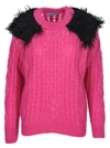 PRADA PRADA SHOULDER DETAIL KNITTED PULLOVER