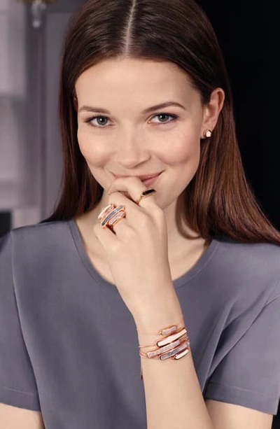 Monica Vinader Engravable Baja Stone Bracelet In Rose Gold/ Grey