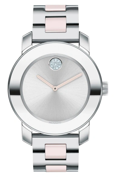 Movado Women's Bold Evolution Ceramic, Stainless Steel & Crystal Bracelet Watch In Silver